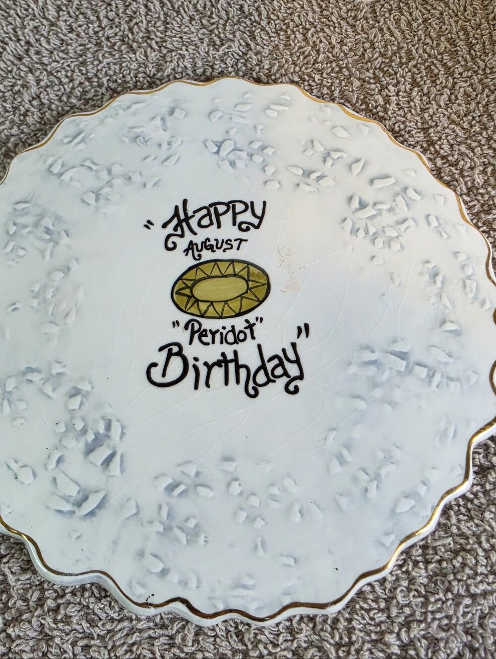Blue Sky Ckayworks August Peridot Birthday Cake Tea Light Holder By H Goldminc - Picture 9 of 12